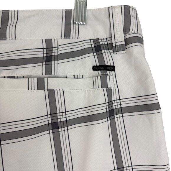 Quicksilver Shorts Men's 36 Amphibian Hybrid Board Shorts Lined Pockets Plaid - Picture 4 of 12